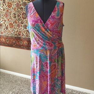 Ralph Lauren Colorful Paisley Print Dress